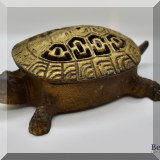 D135. Brass turtle trinket box. 6”w - $20 